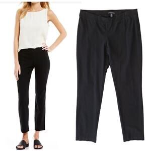 EILEEN FISHER Black System Washable Stretch Crepe Slim Ankle Pant Size Small
